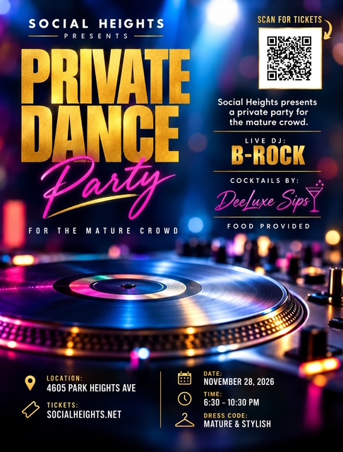Social Heights Private Dance Party Flyer